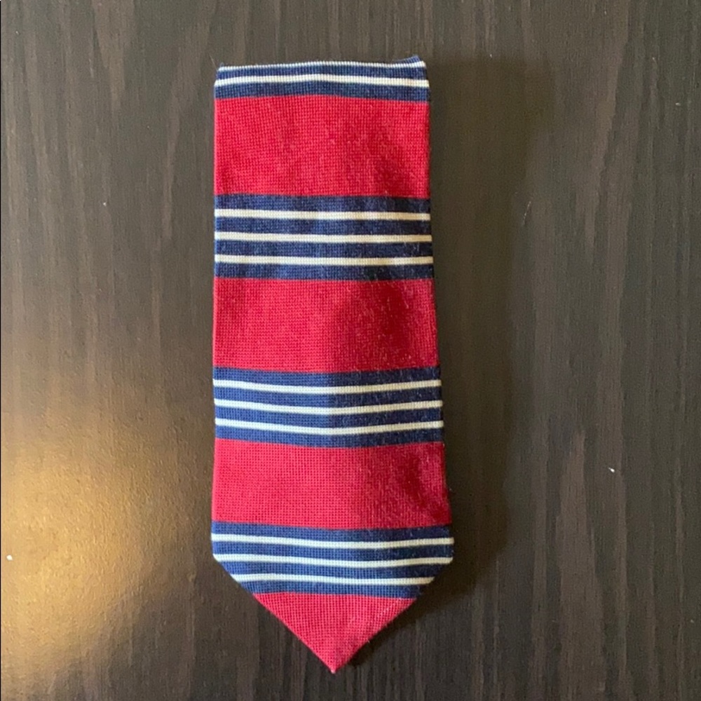 Tommy Hilfiger Red and Dark Blue Tie